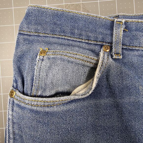 Vintage Lee Riders Jeans Mens 35x28 70s USA Made Straight Leg Work Heritage Read - Picture 5 of 16